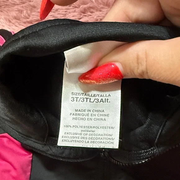 adidas Kids zip Jacket - Black and Pink - Picture 5 of 8